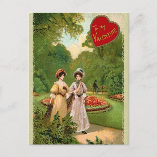 Retro Valentine vykort (Framsida)