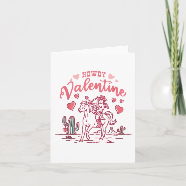 Retro Valentine Western Valentine Kläder Howdy Va Kort (Framsida)