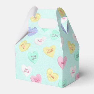 Retro Valentines dag Candy Hearts på Teal Presentaskar