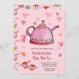 Retro Valentines dag Galentines Tea Dam Lunch Inbjudningar