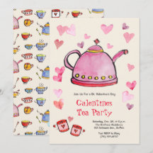 Retro Valentines dag Galentines Tea Party Lunch
