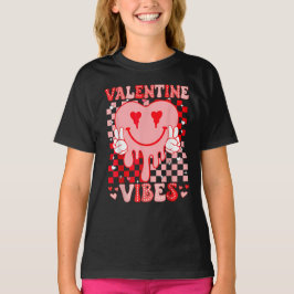 Retro Valentines dag Heart Valentine Vibes T Shirt