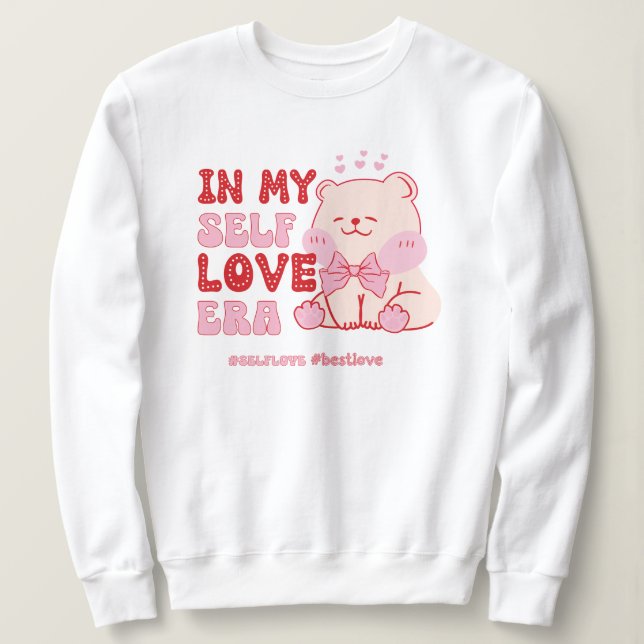 Retro Valentines dag Self kärlek Era-Nalle T Shirt (Design framsida)