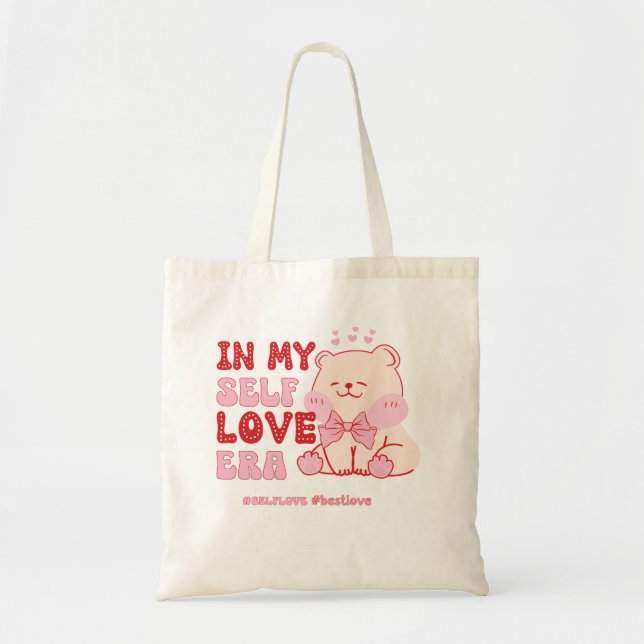 Retro Valentines dag Self kärlek Era-Nalle Tygkasse (Framsidan)