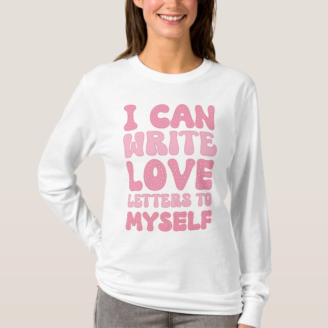 Retro Valentines dag Self kärlek T Shirt (Framsida)