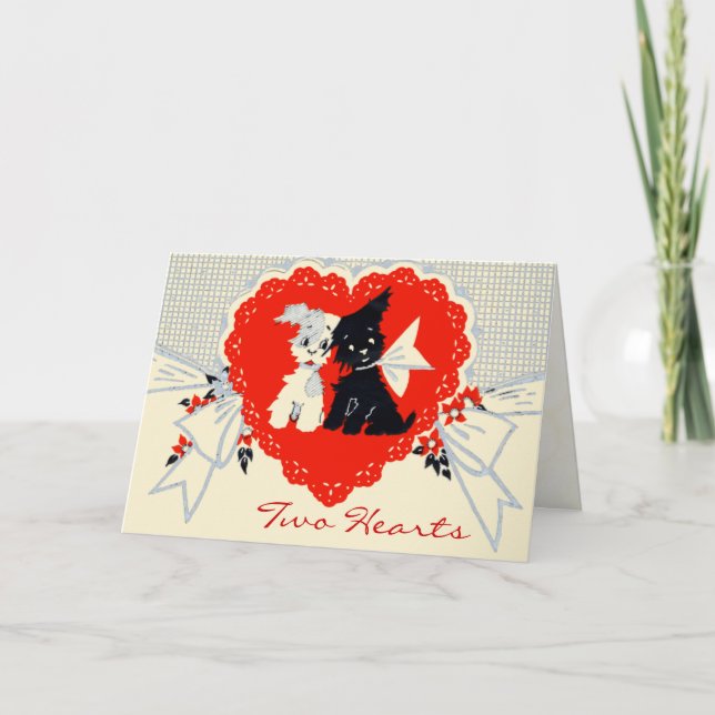 Retro Valentines dagskort Helgkort (Framsida)