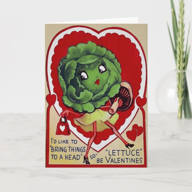 Retro Valentines dagskort Helgkort (Framsida)