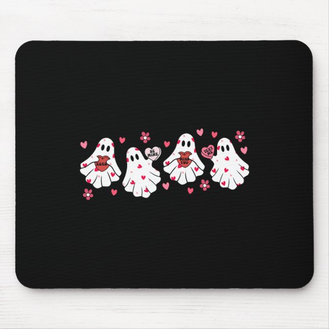 Retro Valentines day Cute Ghost Boo Spooky Womens Musmatta (Framsidan)