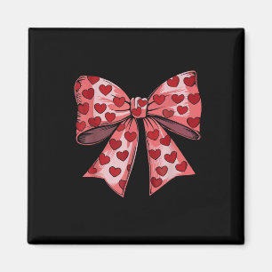 Retro Valentines day Heart Coquette Bow Women Kids Magnet