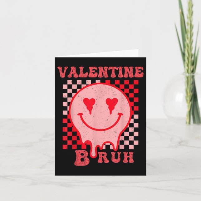 Retro Valentines day Heart Valentine Bruh Boys Gir Kort (Framsida)