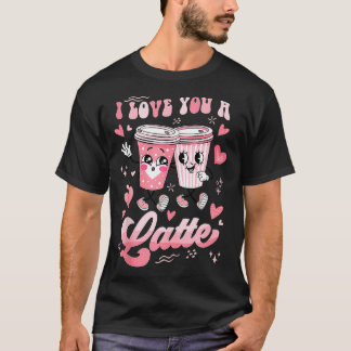 Retro Valentines day-kaffe Älskare I Kärlek dig en T Shirt