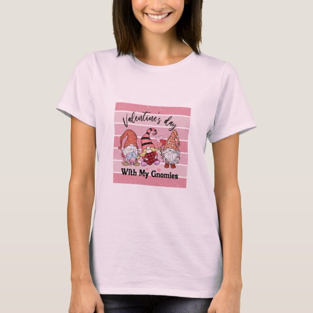 Retro Valentines day med mina domäner T Shirt (Framsida)