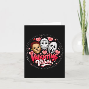 Retro Valentines Känsla Skräckfilmer Karaktärer Ho Kort