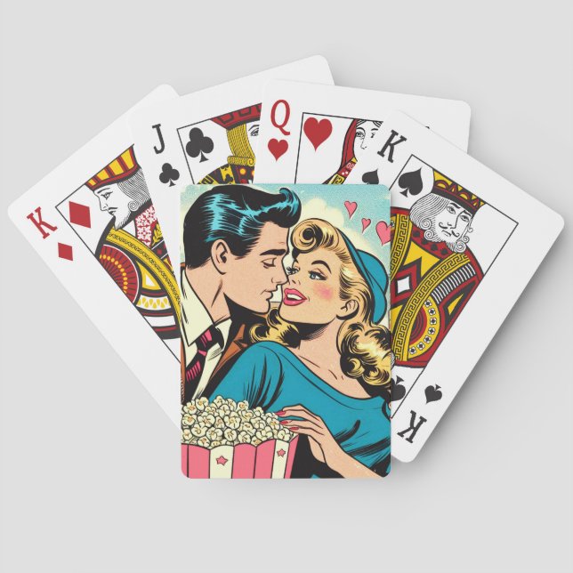 Retro Valentines Kärlek par Tecknader Casinokort (Baksidan)