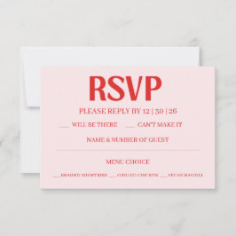 Retro Valentine's RSVP Wedding Reply Card OSA Kort