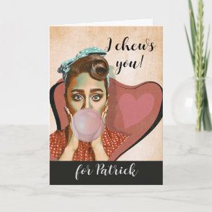 Retro-Valentineser för Make-Dam-betalkort Kort