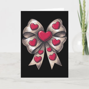 Retro Valentineshjärta Coquette Bow För Kvinnor Fl Kort