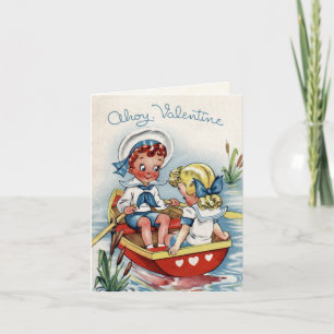 Retro valentinkortför barn helgkort