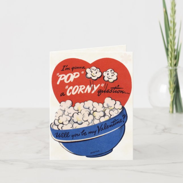 Retro valentinkortför barn helgkort (Framsida)