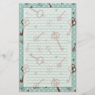 Retro valentinnycklar brevpapper
