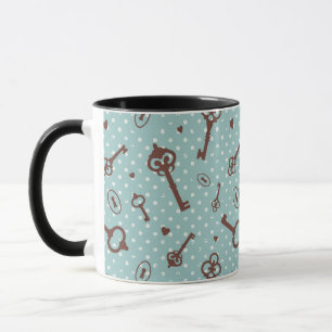 Retro valentinnycklar mugg