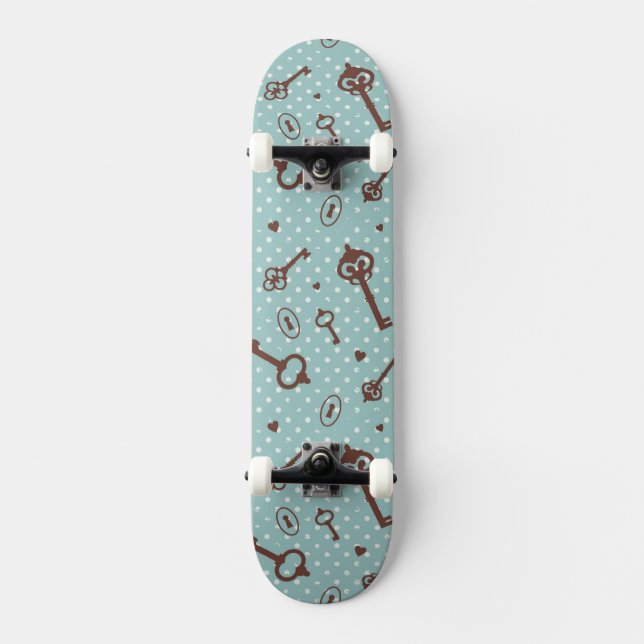 Retro valentinnycklar old school skateboard bräda 18 cm (Framsida)