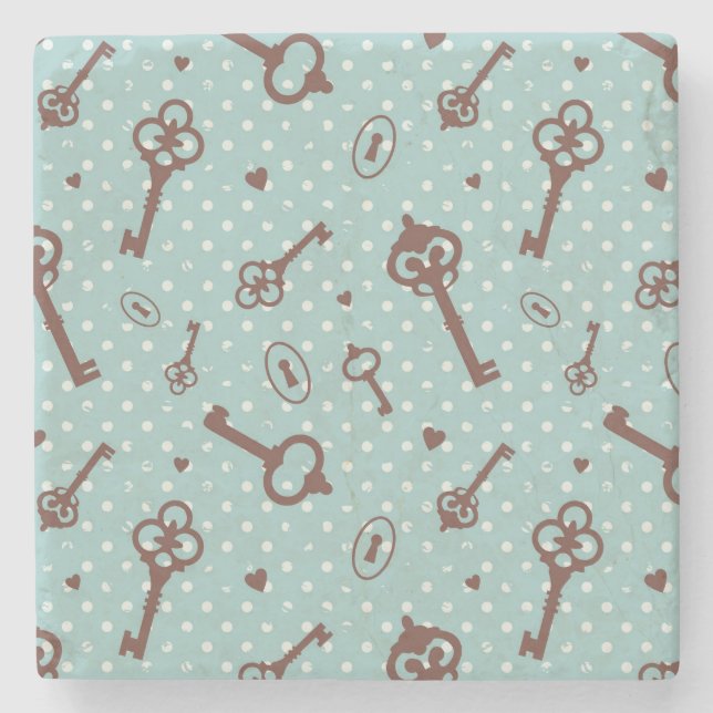 Retro valentinnycklar underlägg sten (Framsidan)