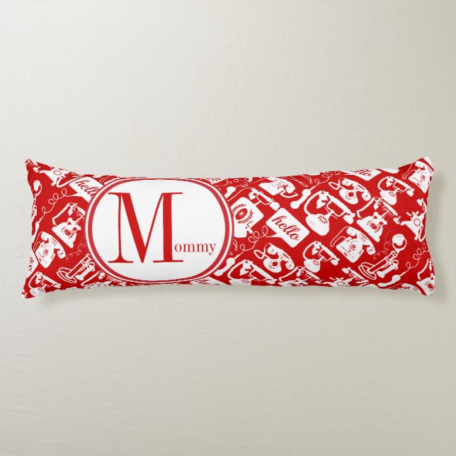 Retro valfri Färg-telefon Mönster Kroppskudde (Framsidan)