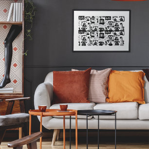 Retro valfri Färg-telefon Mönster Poster