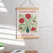 Retro-vallmo för Flower Market-Abstrakt