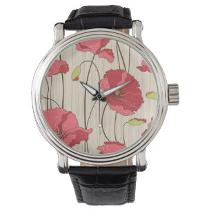 Retro vallmomönster armbandsur