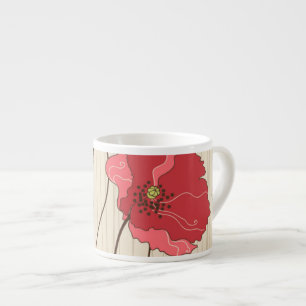Retro vallmomönster espressomugg