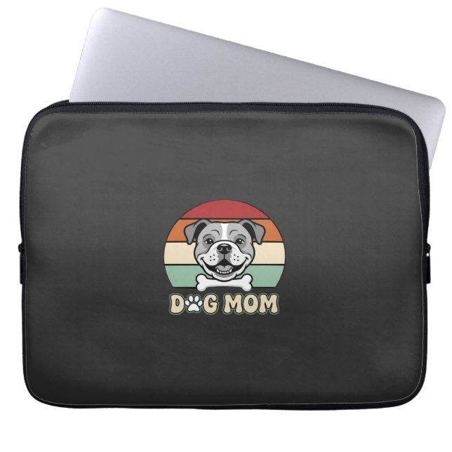 Retro-valp-mamma Bulldog Vector Laptop Fodral (Framsidan)