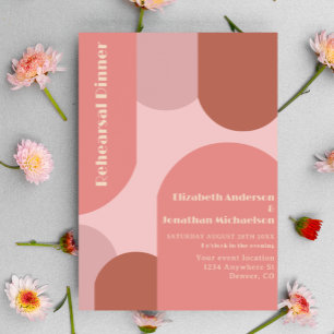 Retro valvkorall rosa förövning middag inbjudningar
