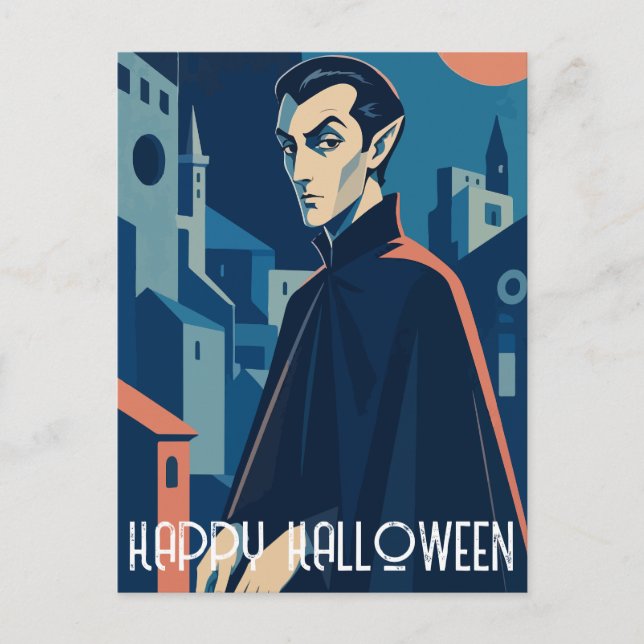 Retro Vampire Helg Vykort (Framsida)