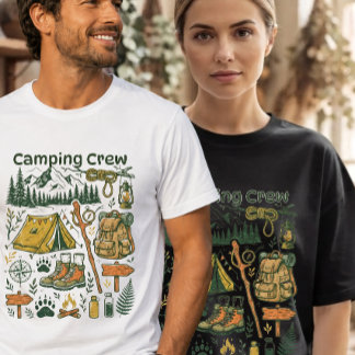 Retro vandringsbergstig & lägerelds äventyr t shirt