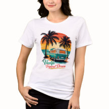 Retro Vanlife Tropical Sunset