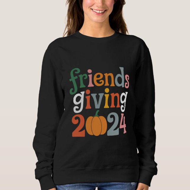 Retro vänner ger 2024 Thanksgiving höst T Shirt (Framsida)