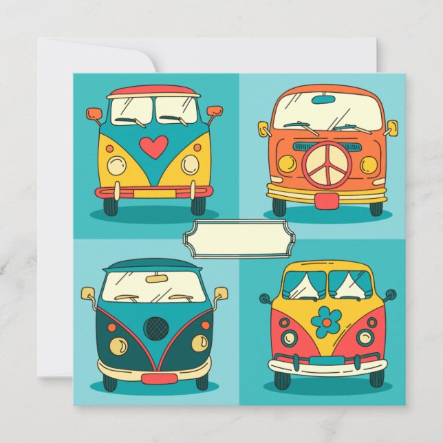 Retro Vans  Holiday Card Julkort (Framsida)