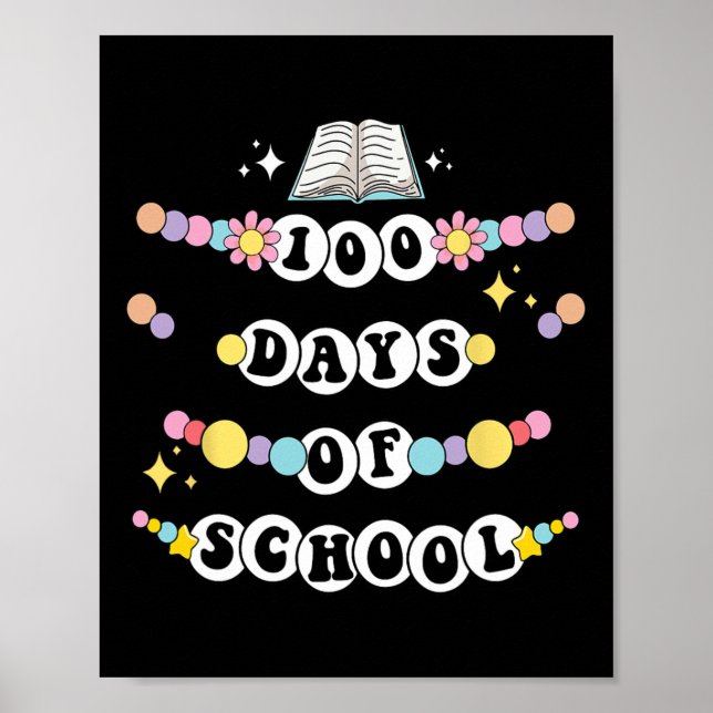 Retro Vänskap Bracelet 100 dagar skolbarn Poster (Framsidan)