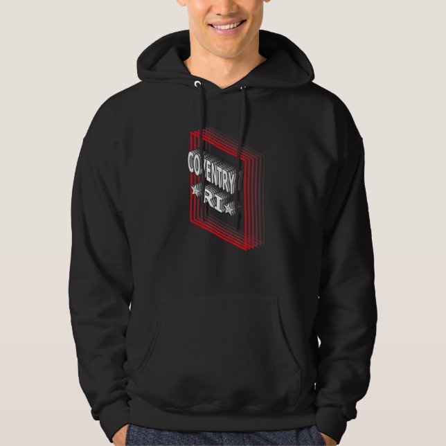 Retro Vaporwave Coventry Rhode Island RI Hoodie (Framsida)