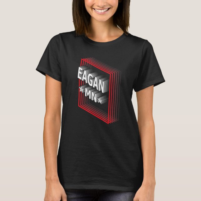 Retro Vaporwave Eagan Minnesota MN T Shirt (Framsida)