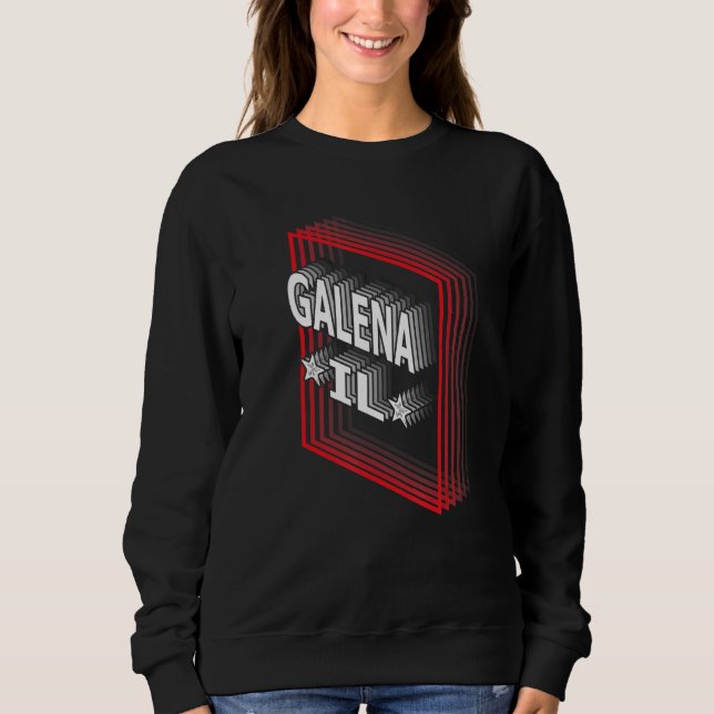 Retro Vaporwave Galena Illinois IL T Shirt (Framsida)