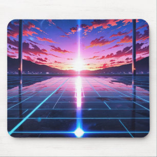 Retro Vaporwave Grid Horizon Anime Musmattor