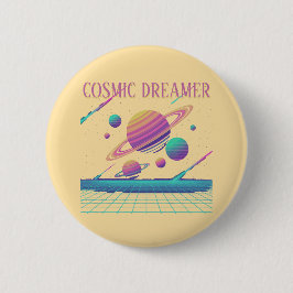 Retro Vaporwave Planeter Synthwave Knapp