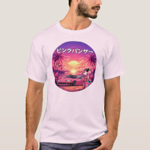 Retro Vaporwave Solnedgångsbil Estetisk T-Shirt