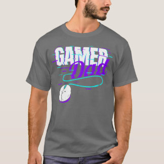 Retro Vaporwave Spelare Spelande Pappa familj vänn T Shirt