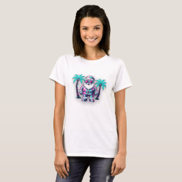 Retro Vaporwave Tomte • Neon Synthwave Jul T Shirt