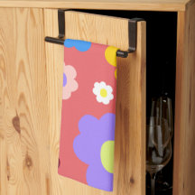 Retro Vår Flower Vintage Blommigt Dish Towel