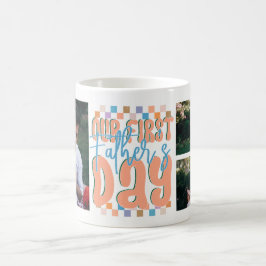 Retro Vår Första Fars Dag 3 Foto Anpassad Kaffemugg